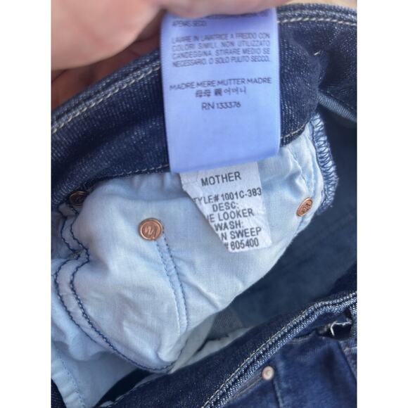 Mother Looker Blue Jean Clean Sweep 26 Stretch Skinny Ankle Distress Dark - Picture 4 of 6